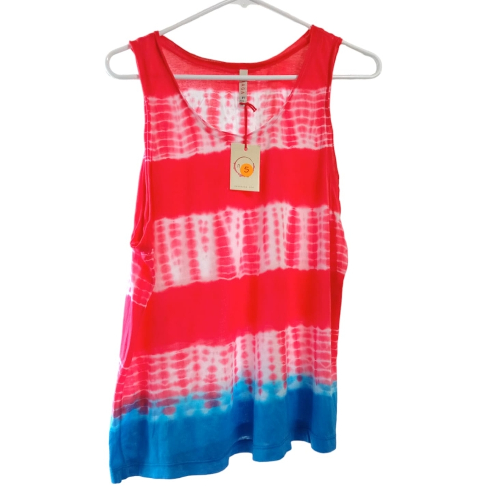 Antropologie Raga Patriotic Sleeveless Tank Top Round Neckline Red/Blue Sz M NWT